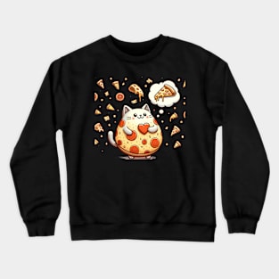 Funny Fat with Pizza, Funny Pizza lover Crewneck Sweatshirt